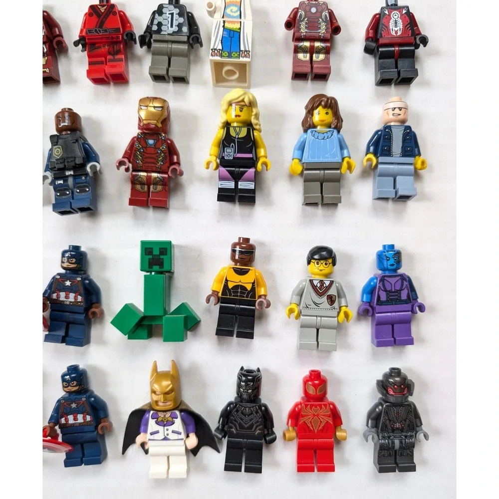 READ Lego Minifigure Lot Full Figures Parts Pieces Accessories Weapons Marvel DC
